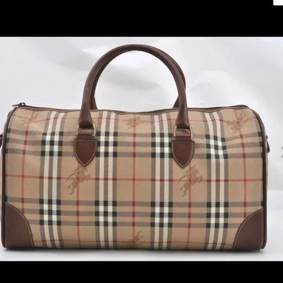 Auth Burberrys Nova Check 2Way Travel Boston Bag P - Picture 2 of 15